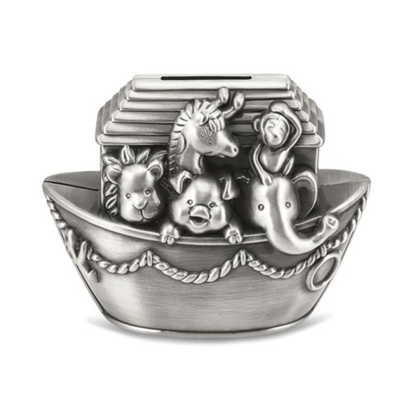 Keepsake Baby's First Pewter-tone Finish Noah's Ark Bank - Picture 1 of 3